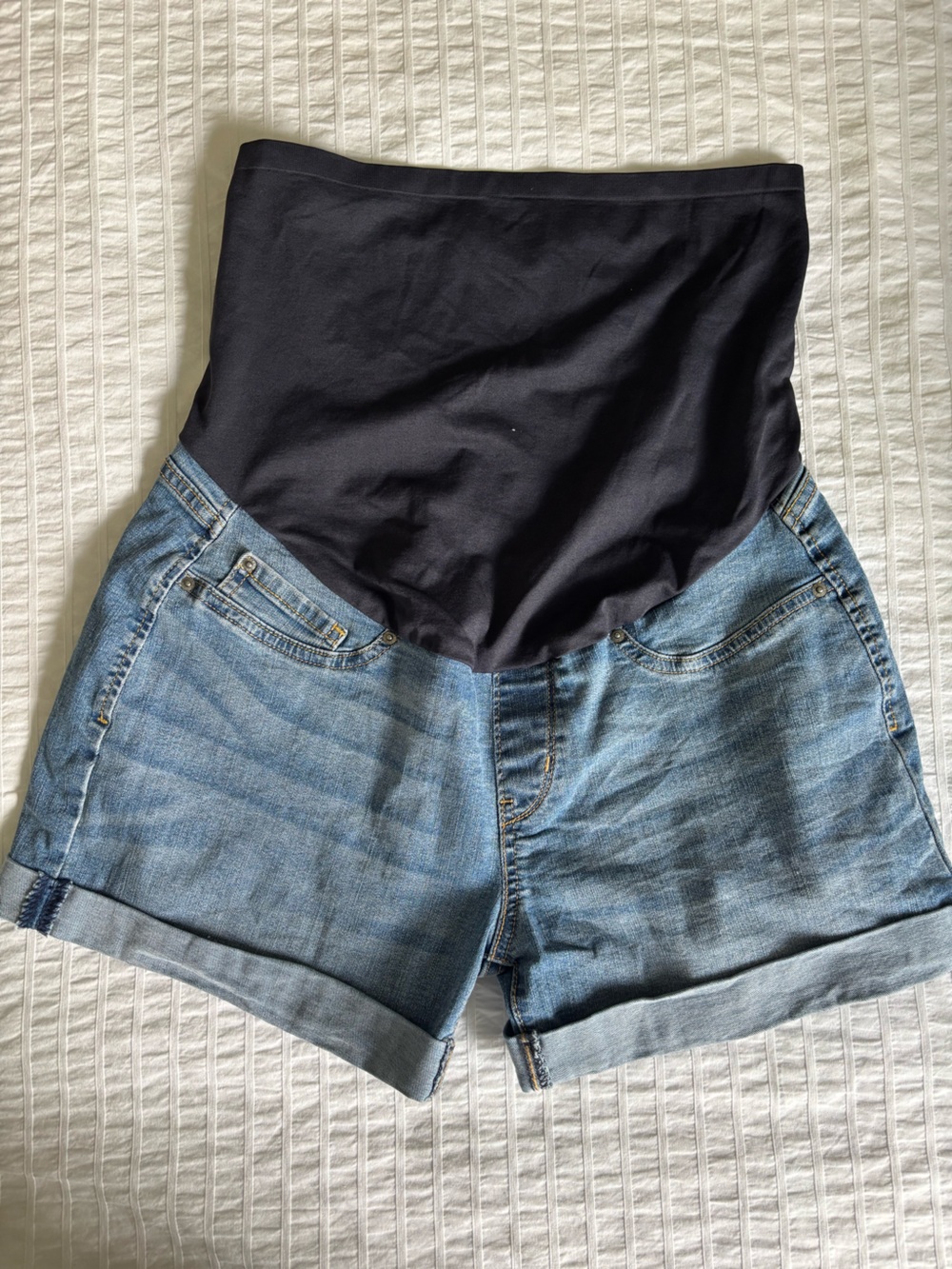 Levi's Maternity Blue Denim Shorts with Panel